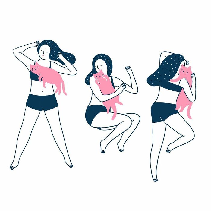 Artist Expresses All His Love For Cats And Dogs In Adorable Minimalist Illustrations (26 Pics)