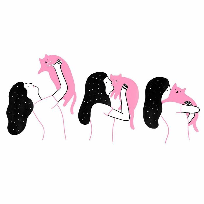 Artist Expresses All His Love For Cats And Dogs In Adorable Minimalist Illustrations (26 Pics)