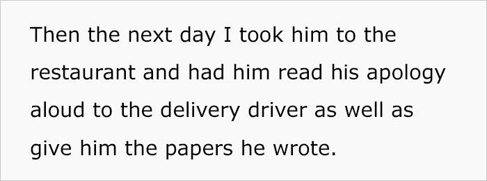 Mom Forces Son To Apologize For Racist Joke To Chinese Delivery Guy Who Already Had It Rough, Dad Doesn’t Like The Punishment Mom Forces Son To Apologize For Racist Joke To Chinese Delivery Guy Who Already Had It Rough, Dad Doesn’t Like The Punishment