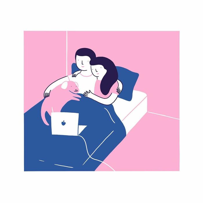 Artist Expresses All His Love For Cats And Dogs In Adorable Minimalist Illustrations (26 Pics)