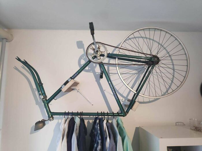 Repurposed My Old Bike As A Shirt Rack