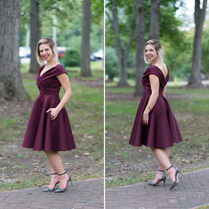 (Self-Drafted) Made A Neoprene Dress For A Fall Wedding (With Pockets Of Course)