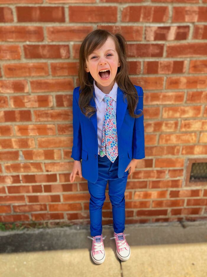 I Made My Daughter’s Easter Tie And Altered Her Suit! Really Happy With How They Turned Out!
