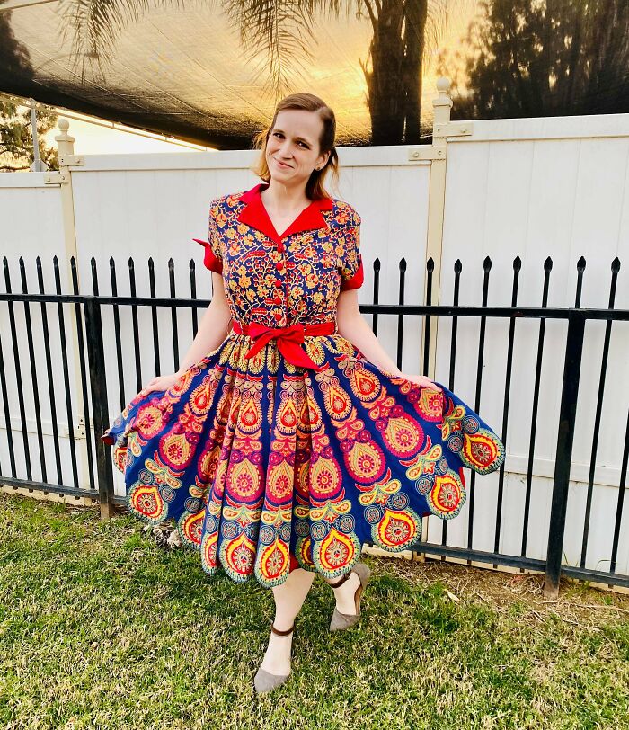 I Made A Ridiculous Dress Out Of A Wall Hanging. Top Is Simplicity 3847