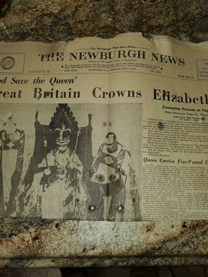 After Removing Old Floor Boards To Fix A Water Leak, I Found This Newspaper From 1953 Underneath One Of The Boards. Not As Cool As Most Of The Things Here, But I Think It Fits In.