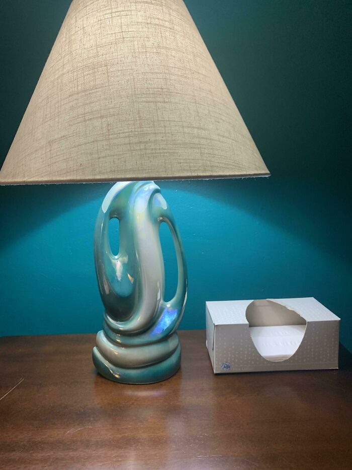 My Parents Got This As A Wedding Gift In 1957. Rewired It And New Shade.