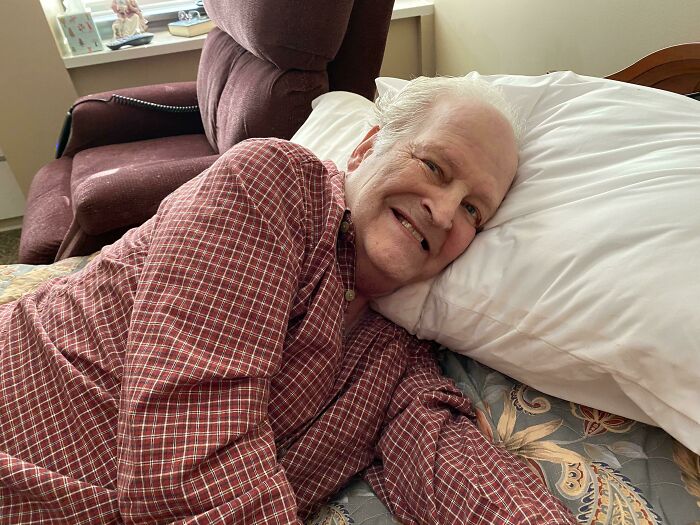 Visiting My Grandpa Who Was Just Diagnosed With Cancer Beyond Treatment. He’s Being Put On Hospice Soon, But Here Is Is All Dressed Up For Family 