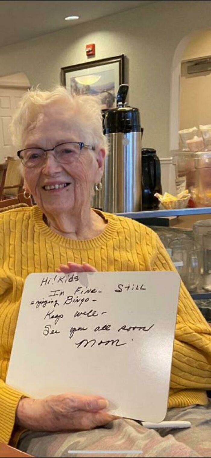 Grandma Can’t Have Visitors, But She’s Keeping Us Up To Date!