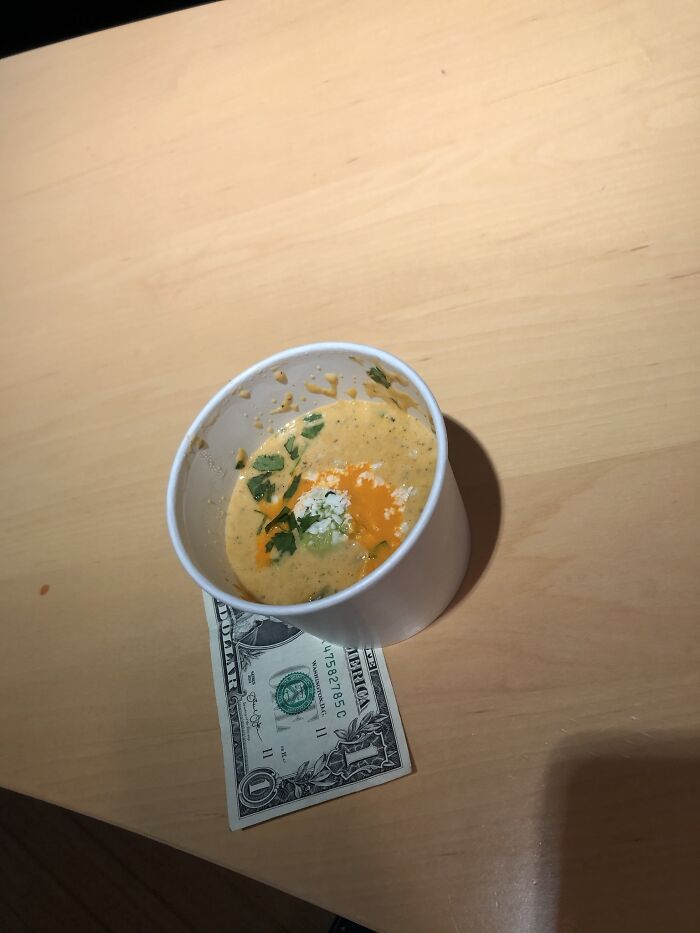 I Paid $6.40 ($8.13 After Tax And Tip) For This Much Queso