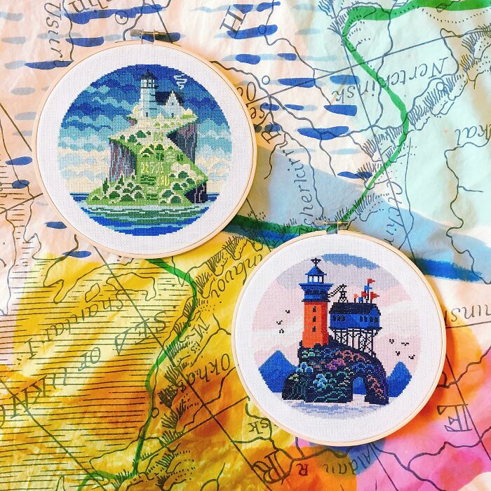 Decided To Finally Stop Lurking And Post These Lighthouse Stitches I Completed Several Months Ago