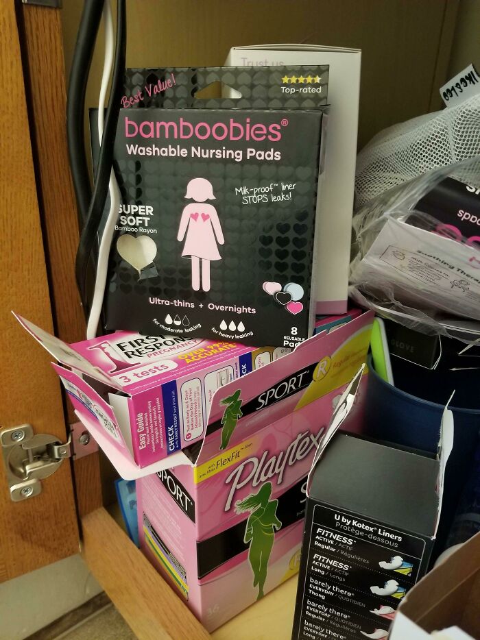 The Natural Progression Of Life, As Seen In The Bathroom Cabinet Layers