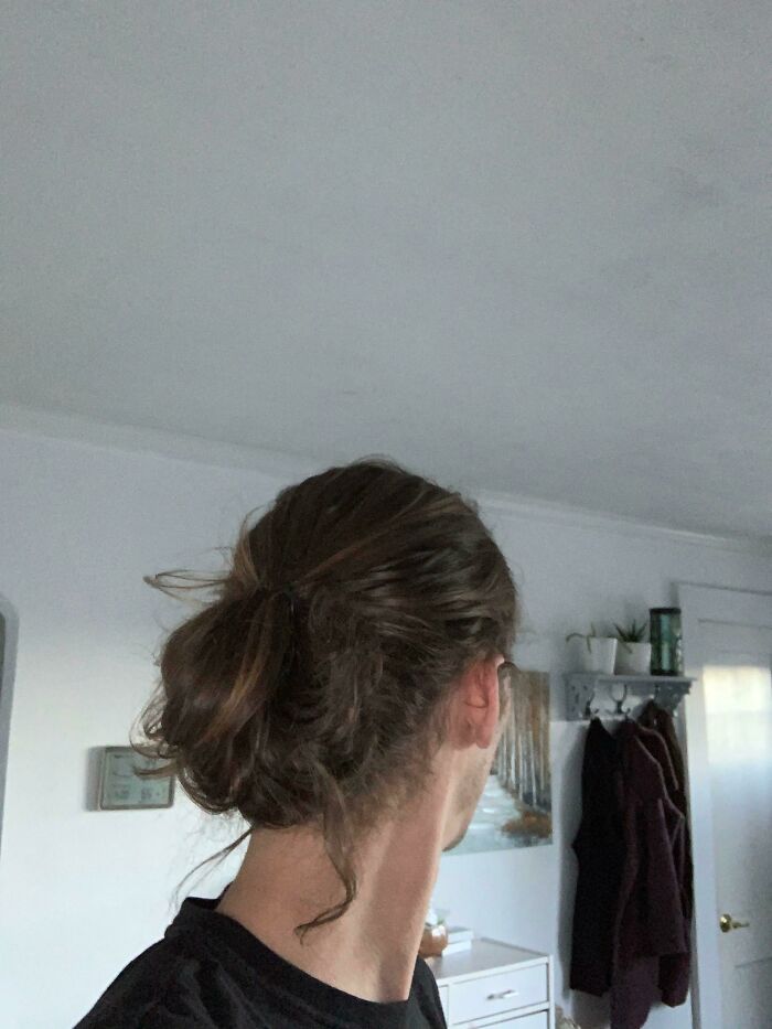 Hair Is Finally Long Enough To Do The Loose Low Man Bun