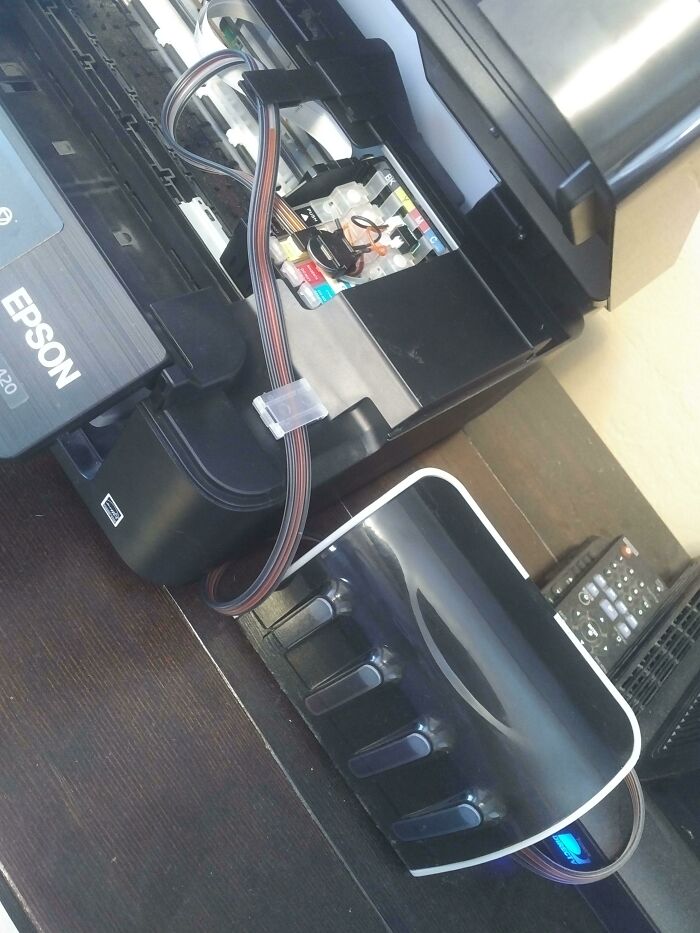 Instead Of Spending $20 A Month On Printer Cartridges, I Spent $60 On A Continuous Feed System That I Can Fill For Almost Nothing