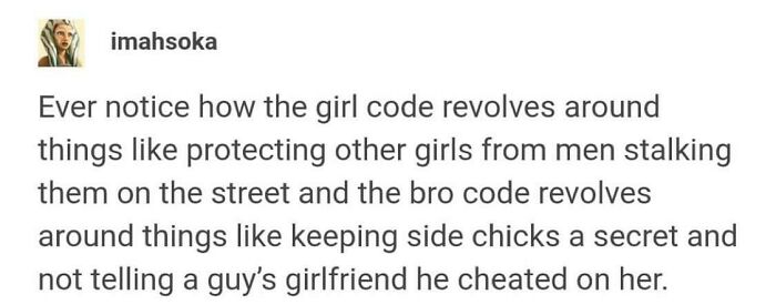 Women Protect Women From Harm. Men Protect Other Men's Ability To Lie, Cheat, And Knowingly Harm Women