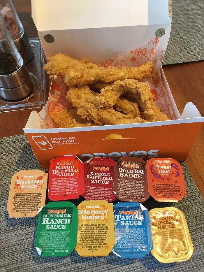 Food Aversions Have Been Real Lately! I Was Feeling Like Some Chicken Tendies With Every Dipping Sauce. Husby Delivered