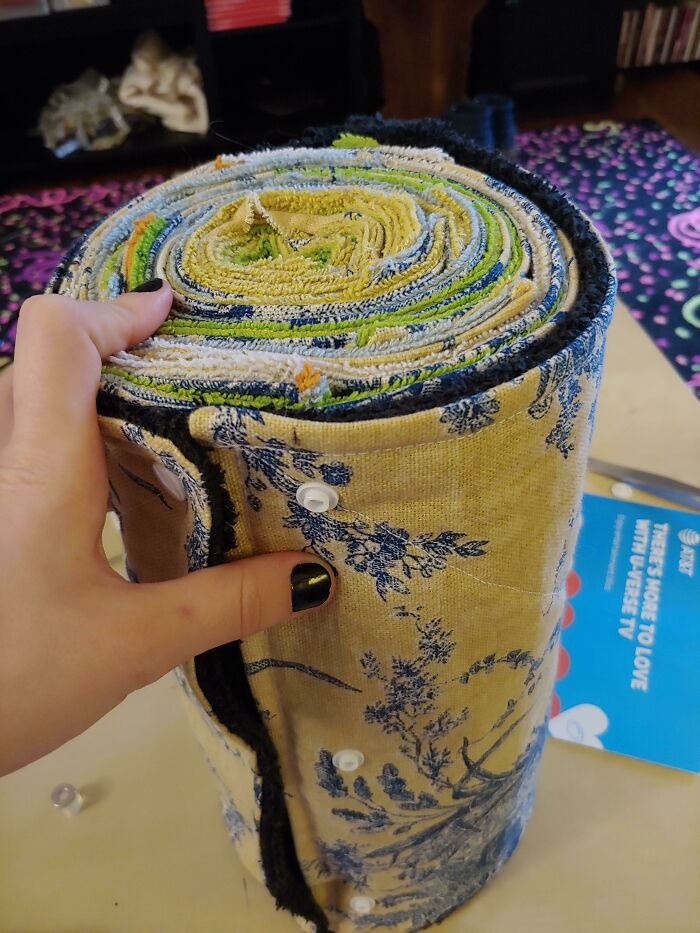 A Roll Of "Un-Paper" Towels I Made For Our Kitchen