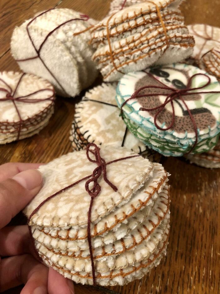 I’ve Got Nothing But Cloth, Thread, And Time. Free Hand-Sewn Makeup Remover Pads, Just Pm Me!
