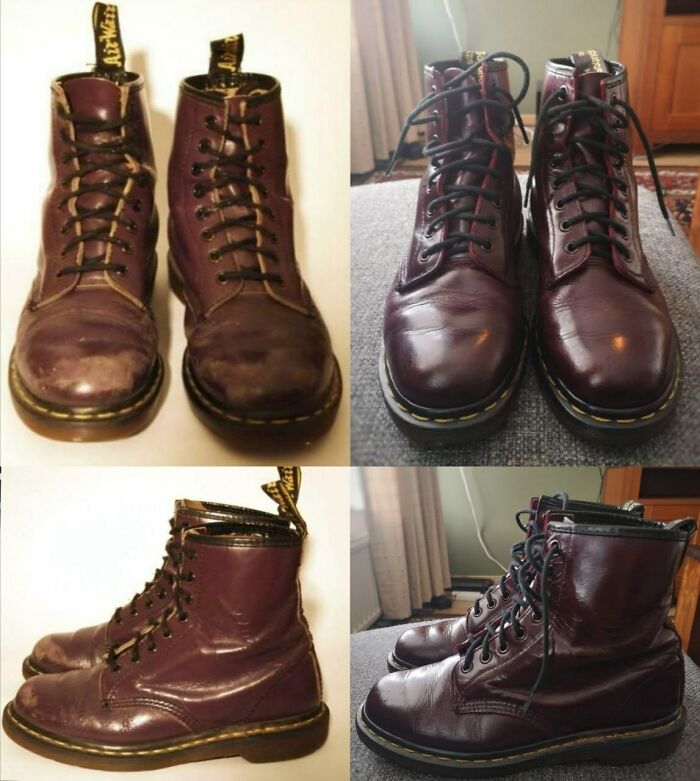 Restored These Thrifted, Super Old Dr. Martens For A Present