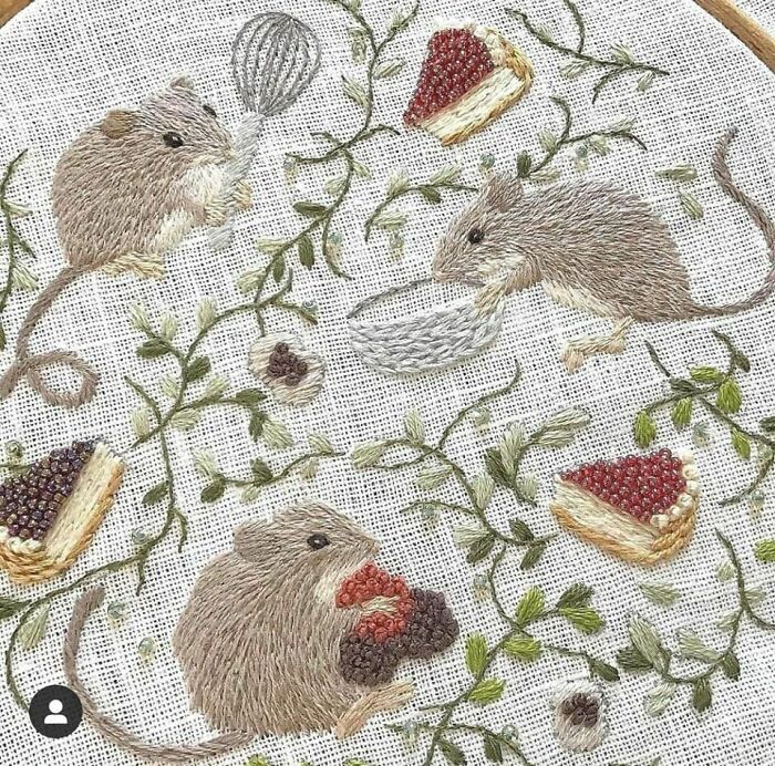 Mice With Their Berries By Mayuka Morimoto