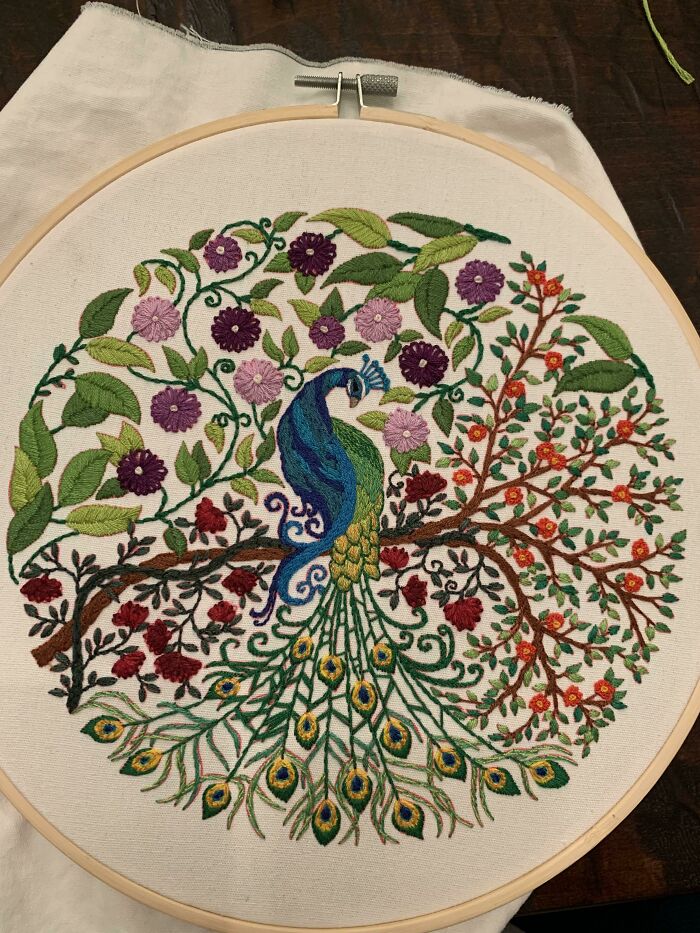 Y’all! I Just Placed My Last Stitch! I Haven’t Washed Or Finished The Back Yet, But After Over 50 Hours Of Work... I Had To Share With Someone!