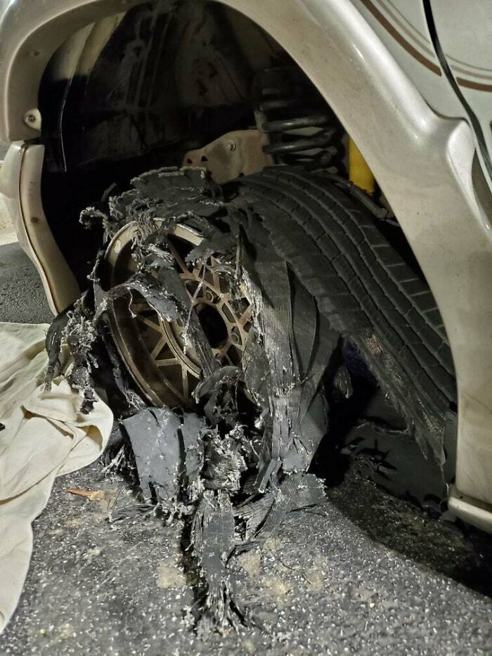 9yr Old Tires + 90° Weather + Low Tire Pressure + Highway Driving = Big Summer Blowout! (And A Near Death Experience)