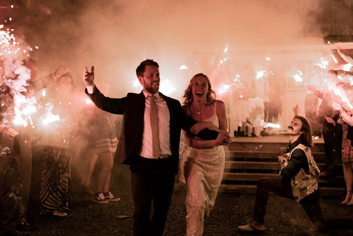 Got Married Last Week. My Favorite Picture From The Night Got Photobombed By My Buddy