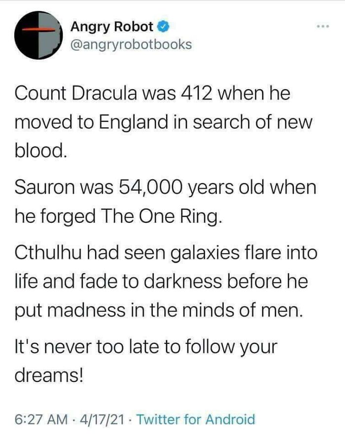 It’s Never Too Late...