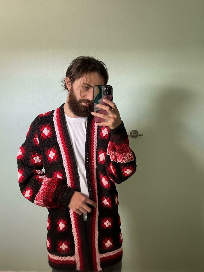 Finally Finished My First Ever Wearable, A Granny Square Cardigan!