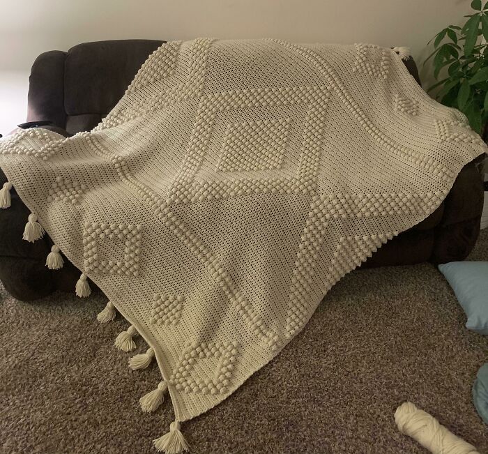 My Step-Mom Asked For A Boho Style Blanket For Her Birthday. This Was The Result!