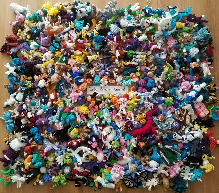 I've Crocheted Over 300 Unique Pokemon And Took A Massive Picture Of The Ones I Had On Hand