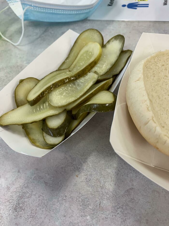 “Can I Just Get An Obscene Amount Of Pickles?” She Didn’t Even Put Them On The Burger, Just Gave Me This