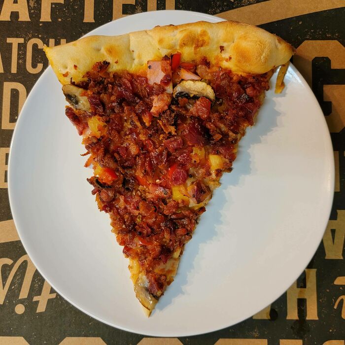 Asked For Extra Bacon On My Spicy Hawaiian Pizza And Ended Up Getting The Whole Damn Pork Belly!