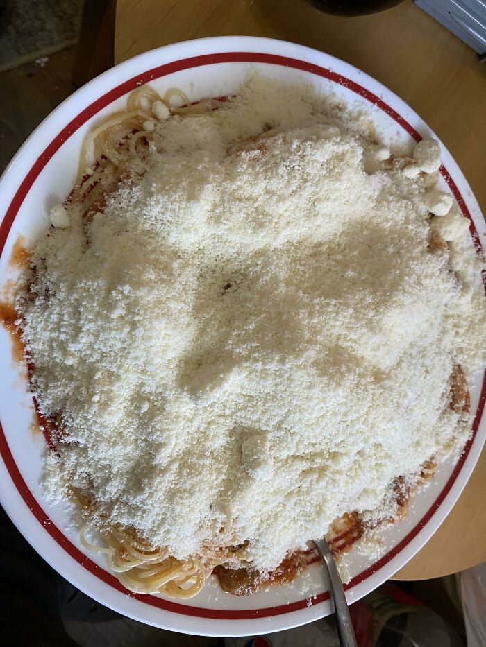 Kraft Grated Parm On Spaghetti