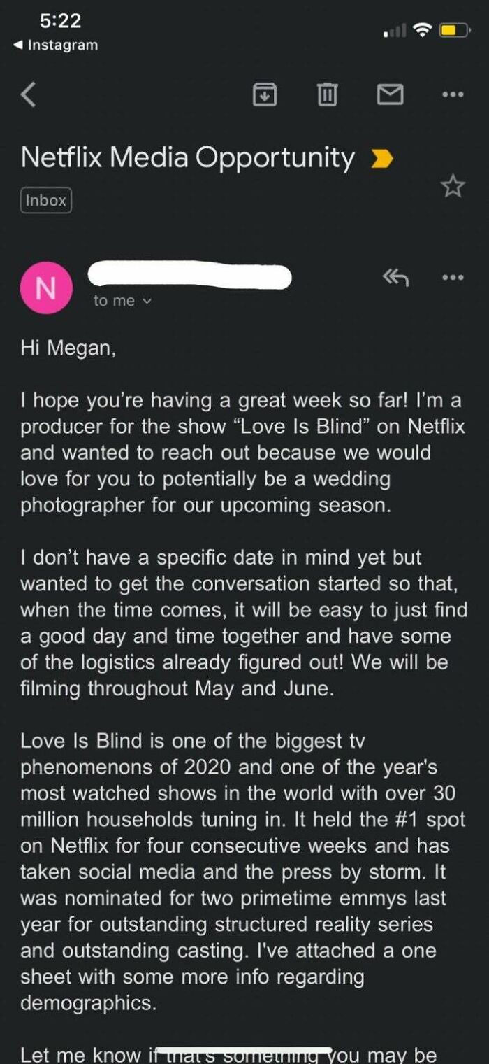 Netflix’s ‘Love Is Blind’ Wants Unpaid Photographer For Five Weddings