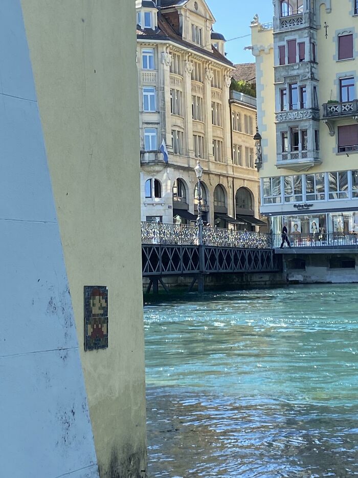 Mosaic Mario Having A Nice Day At The River 