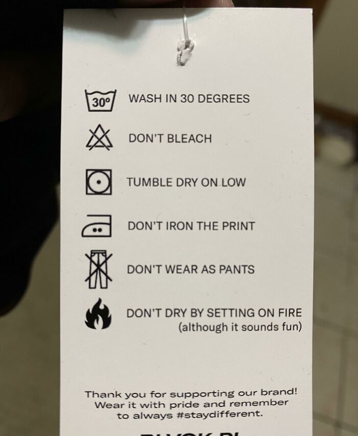 My New Sweatshirt’s Care Tag