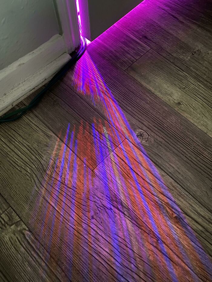 The Crack In The Door Splits My Grow Light Into Different Colors