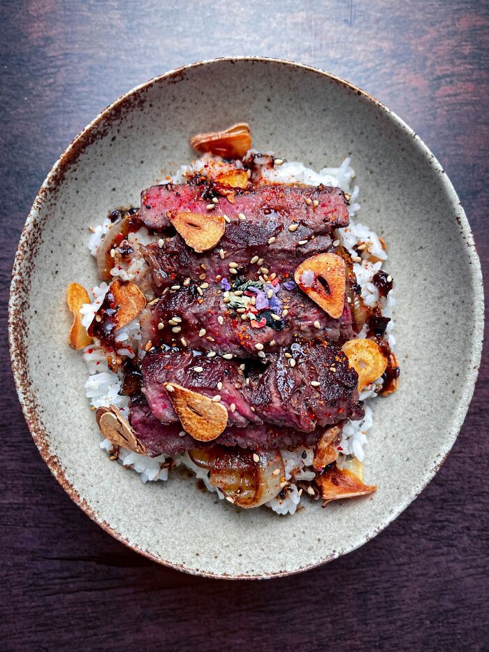 Beef Teriyaki Over Sushi Rice