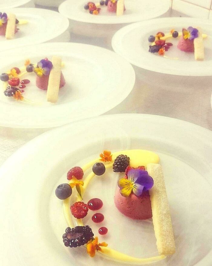 Raspberry Mouse, Lemon Curd Anglaise And Shortbread
