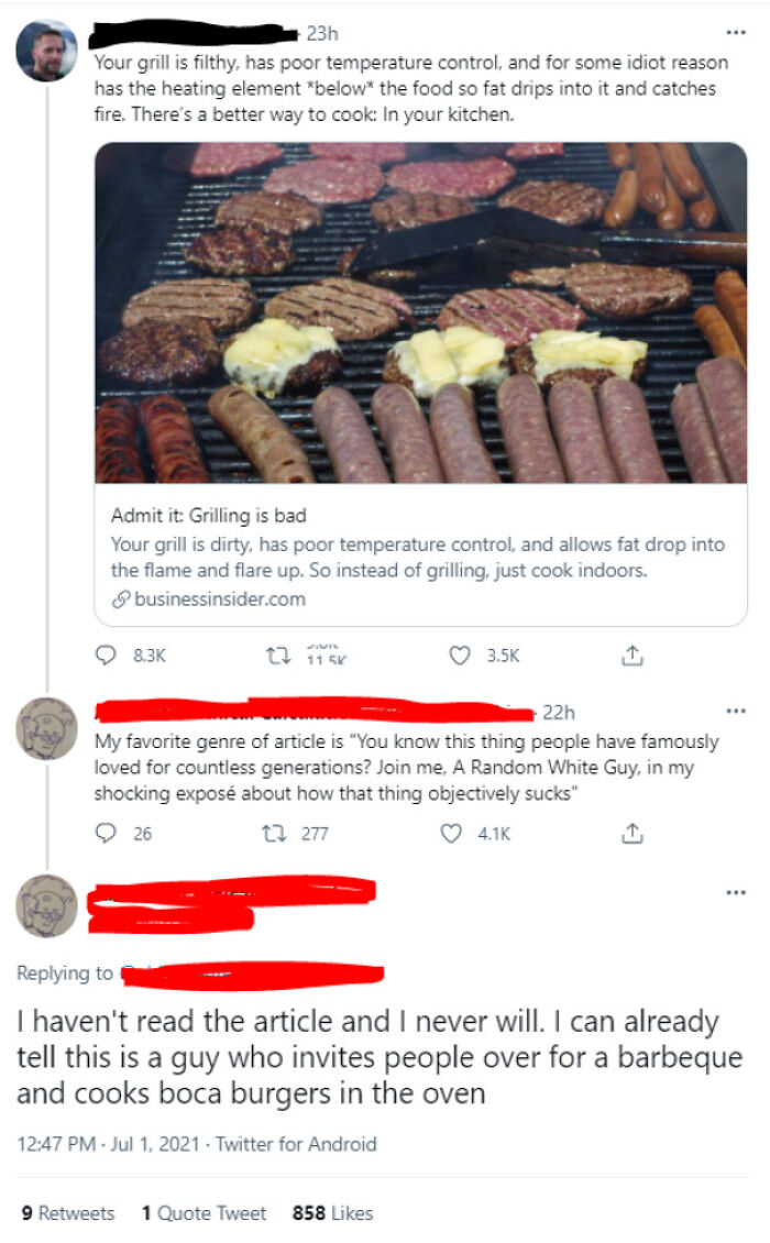 Cooking Elitism At Its Finest