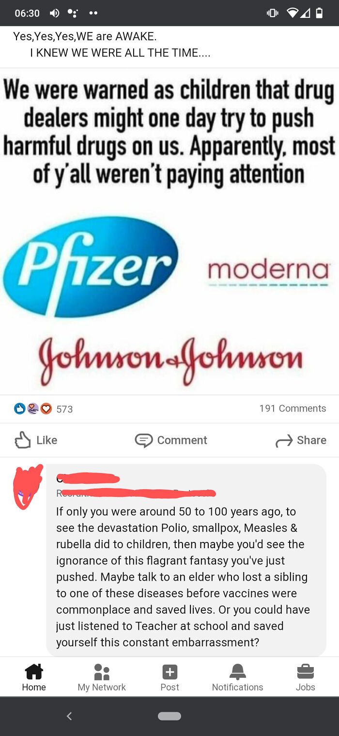 Anti-Vaxxer Thinks Vaccines Are Dangerous Drugs