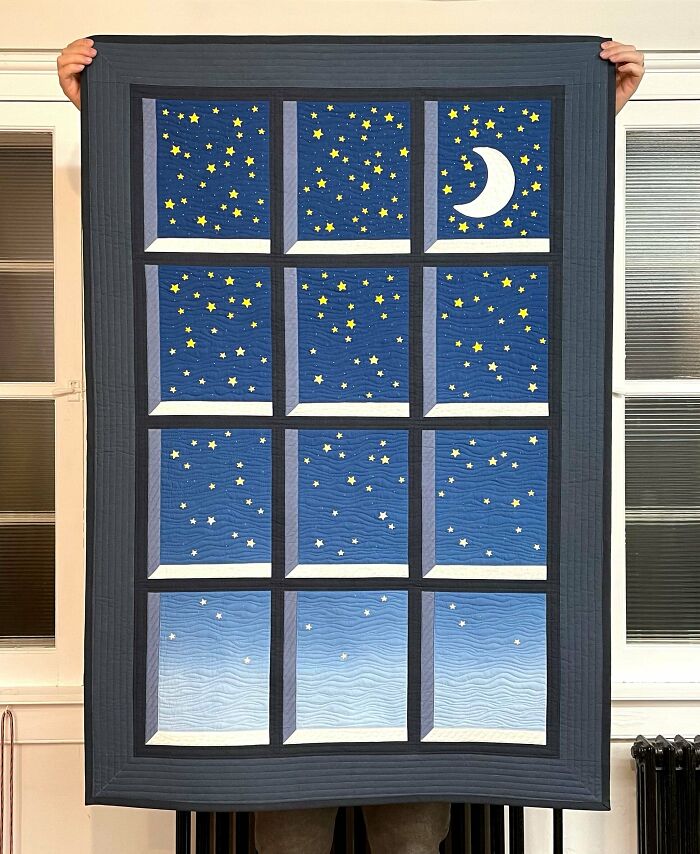 My Husband Just Finished His First Quilt! It's For Our Baby Boy Due Next Month. All Of The Fabric Was Hand Dyed