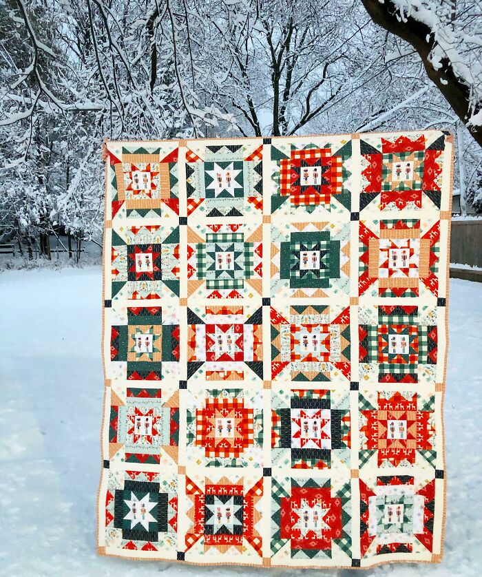 Finally Got A Picture Of My Bound And 100% Finished Nova Star Christmas Quilt