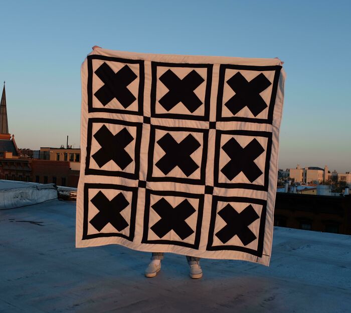 Just Finished My First Ever Quilt As A 31y/O Dude After Buying A Sewing Machine At An Estate Sale This Year. Thanks To This Page And Ladies Of Gee's Bend For The Inspo!