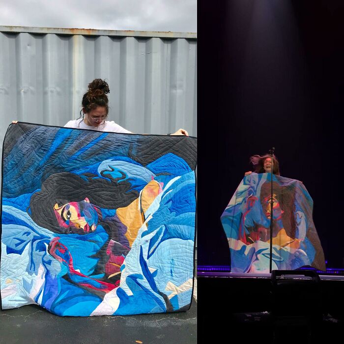 Throwback To When I Painted And Quilted Lorde’s Album Cover And She Took It On Stage