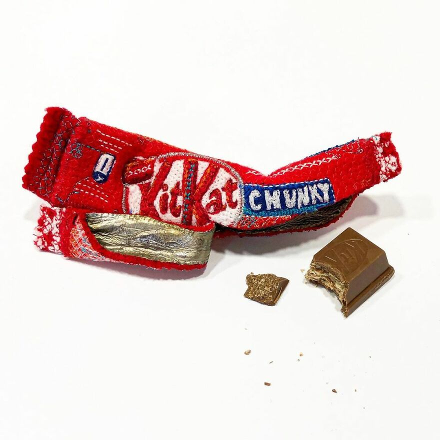 Artist Makes Detailed Embroidered Felt Food Sculptures