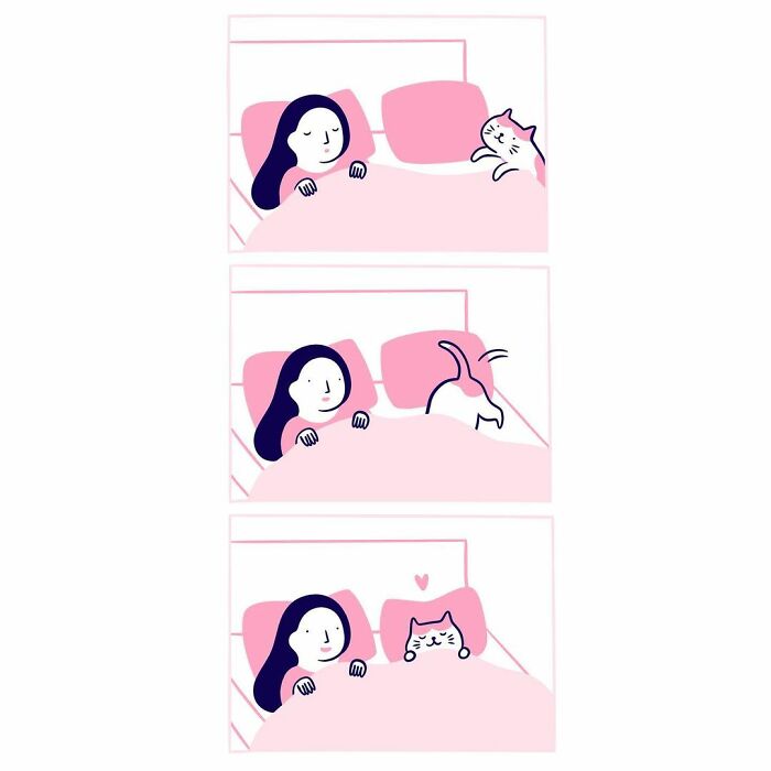 Artist Expresses All His Love For Cats And Dogs In Adorable Minimalist Illustrations (26 Pics)