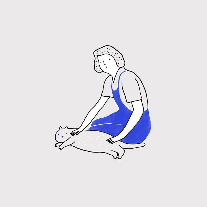 Artist Expresses All His Love For Cats And Dogs In Adorable Minimalist Illustrations (26 Pics)
