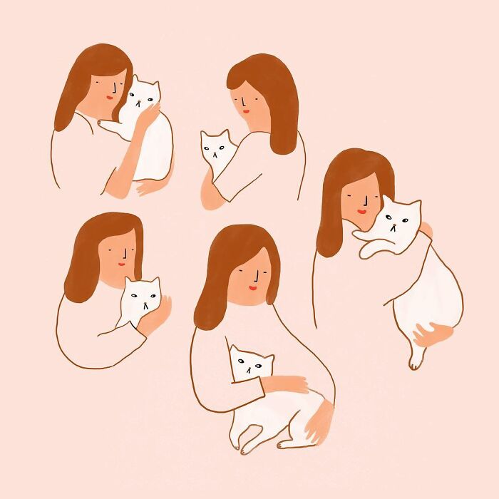 Artist Expresses All His Love For Cats And Dogs In Adorable Minimalist Illustrations (26 Pics)