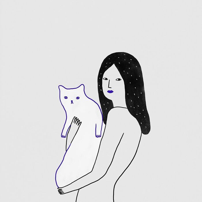 Artist Expresses All His Love For Cats And Dogs In Adorable Minimalist Illustrations (26 Pics)